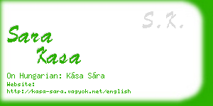 sara kasa business card